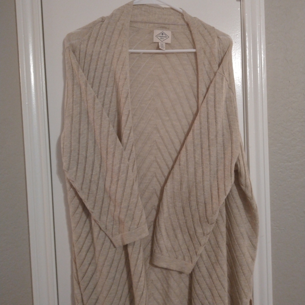 Ladies St John's Bay Cardigan Sweater size petite XL no buttons splits on side